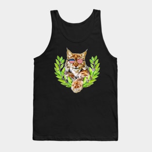 The usa lynx cat in freedom a wild cat in satisfaction Tank Top